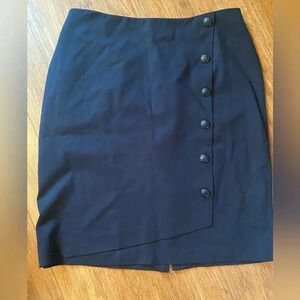 Kasper womens 14W black pencil skirt - knee/ right below knee - elastic in wait